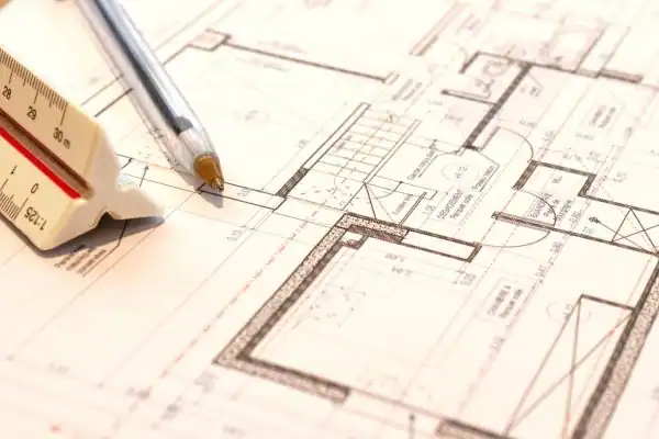 Image of architect Thorne drawings